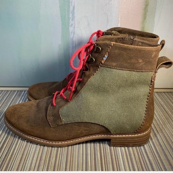 TOMS Women's Brown Sneakers with Pink Laces - Picture 8 of 8